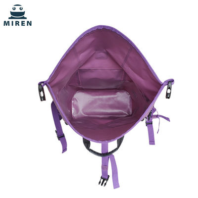 500D PVC مواد ضد آب کیف خشک کوله پشتی بنفش رنگ 30 لیتر ظرفیت